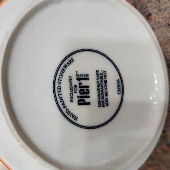 VTG* PIER ONE *OWL MUG* HAND PAINTED*CERAMIC/STONEWARE - Picture 2 of 8